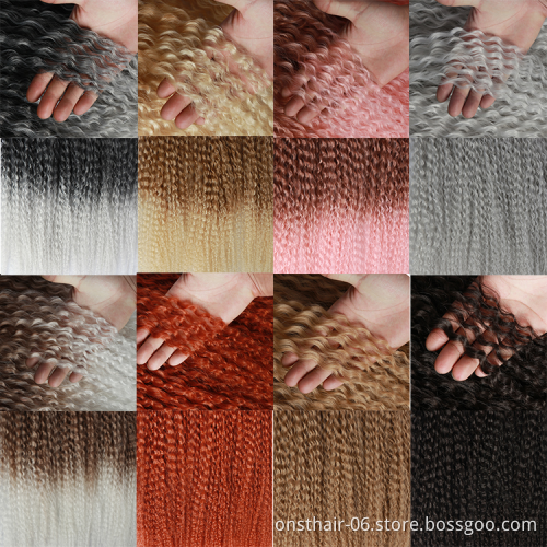Onst Brazil Wave Braids In Synthetic Hair Extension Curly Crochet Wavy Braid Hair 20inch Ombre Weave Braiding Hair Extensions